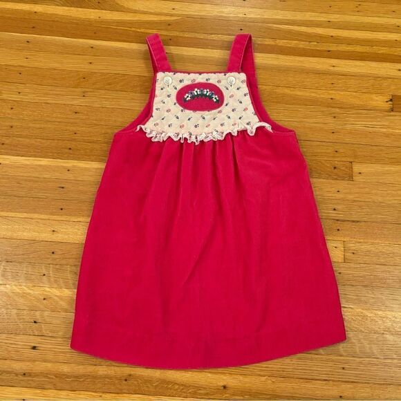 Vintage Design by GoodLad pink corduroy overall dress - Picture 1 of 6